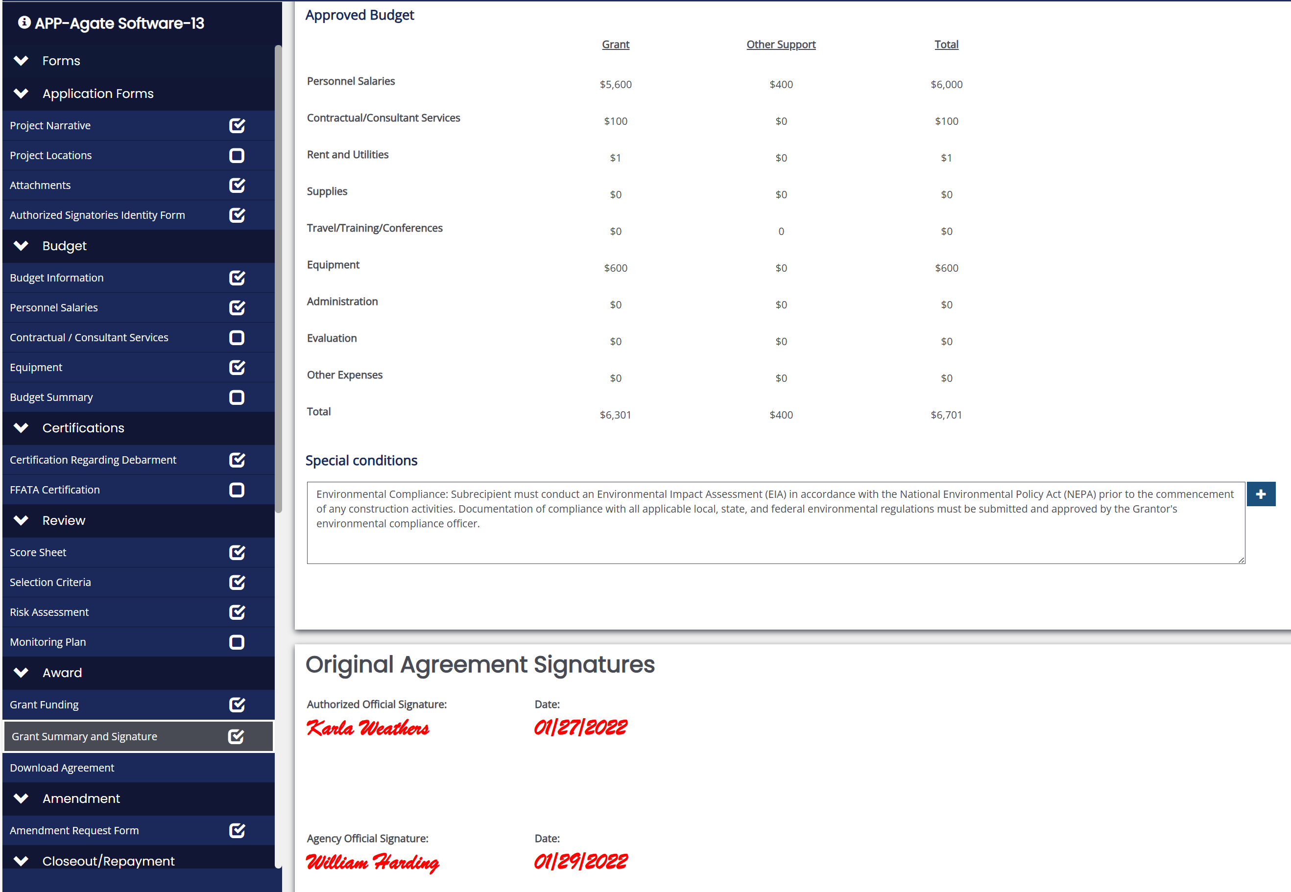 Grant Software for Award Tracking